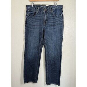 Old Navy Men's Loose Built In Tough Flex Jeans 36X32 Dark Denim‎ *Actual 34X30